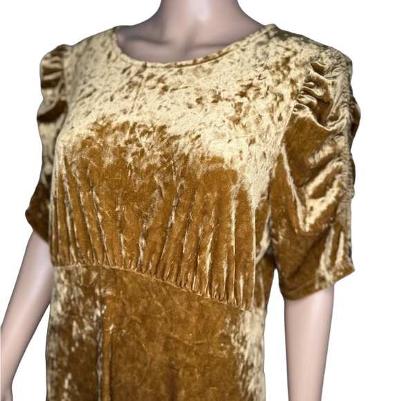 Who what wear woman short sheeve maxi dress round neck velvet dress size L - Picture 5 of 6